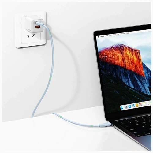 Kabel USB-C / USB-C USAMS Green Series SJ716 60W 1m niebieski