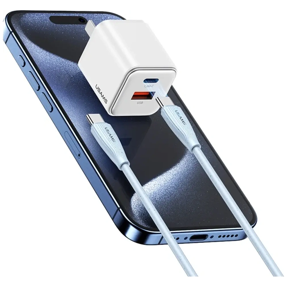 Kabel USB-C / USB-C USAMS Green Series SJ716 60W 1m różowy