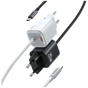 Buy USAMS JC Series CC261 20W GaN Mini Fast Charger 2xUSB-C white - USA1270 - {ean13} - Home Screen Store Europe