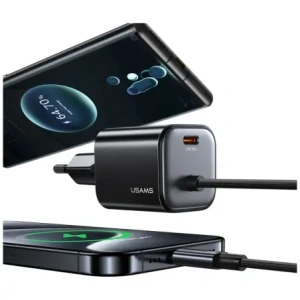 Buy USAMS JC Series CC261 20W GaN Mini Fast Charger 2xUSB-C white - USA1270 - {ean13} - Home Screen Store Europe