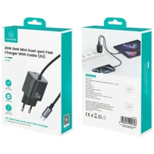 Buy USAMS JC Series CC261 20W GaN Mini Fast Charger 2xUSB-C white - USA1270 - {ean13} - Home Screen Store Europe