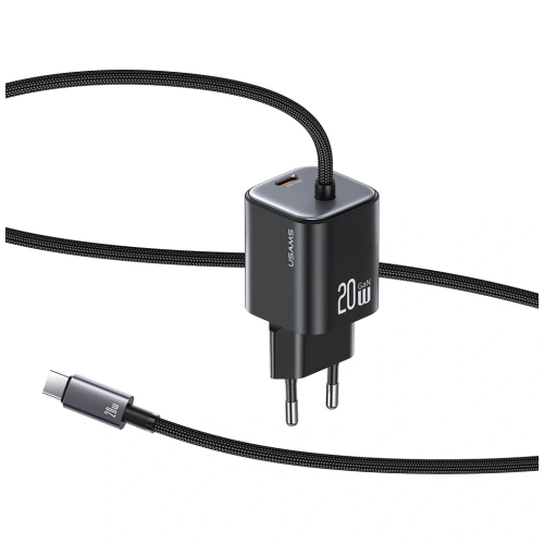 Buy USAMS JC Series CC261 20W GaN Mini Fast Charger 2xUSB-C black - USA1271 - {ean13} - Home Screen Store Europe