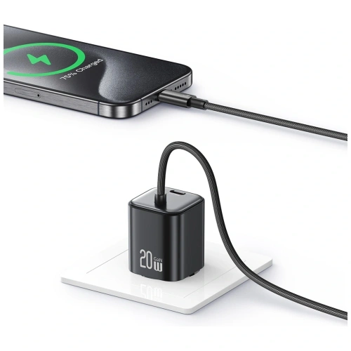 Buy USAMS JC Series CC261 20W GaN Mini Fast Charger 2xUSB-C black - USA1271 - {ean13} - Home Screen Store Europe