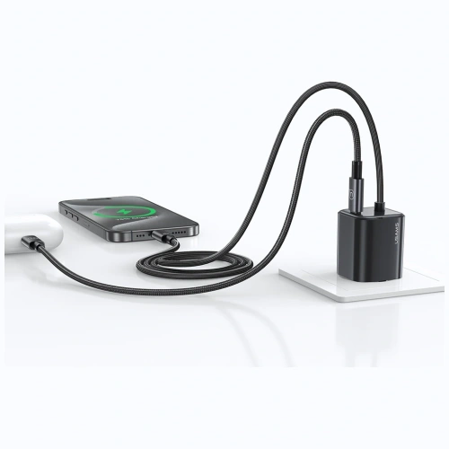 Buy USAMS JC Series CC261 20W GaN Mini Fast Charger 2xUSB-C black - USA1271 - {ean13} - Home Screen Store Europe