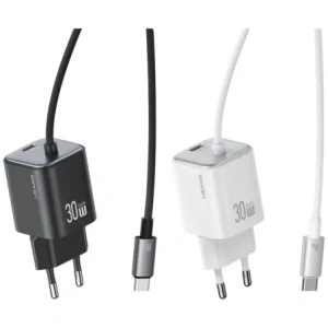 Buy USAMS JC Series CC264 30W GaN Mini Fast Charge 2xUSB-C White Wall Charger - USA1272 - {ean13} - Home Screen Store Europe