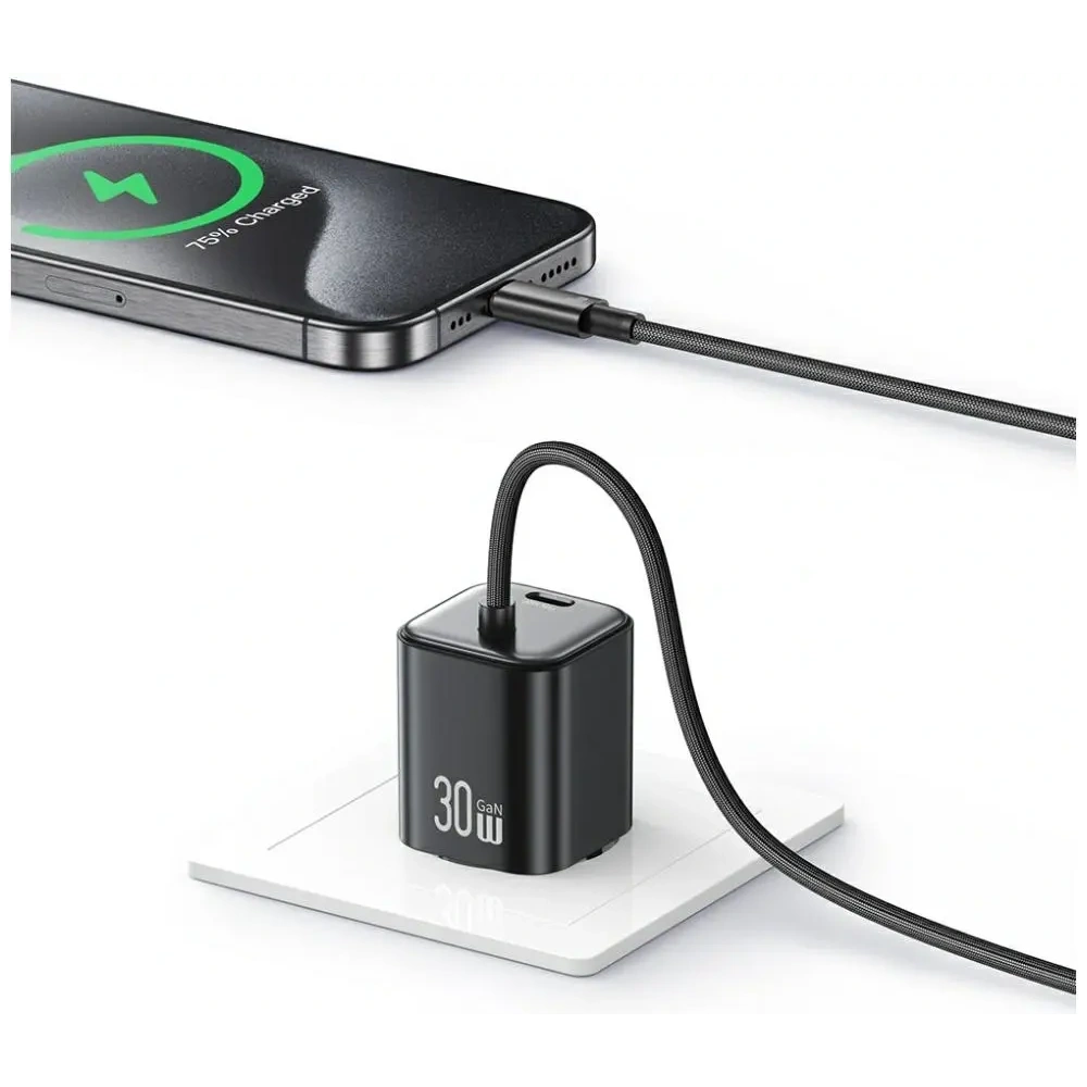 Ładowarka sieciowa USAMS JC Series CC264 30W GaN Mini Fast Charge 2xUSB-C biały