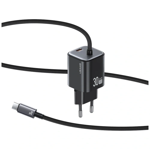 Kup Încărcător rapid mini USAMS JC Series CC264 30W GaN 2xUSB-C negru - USA1273 - {ean13} - Sklep Home Screen
