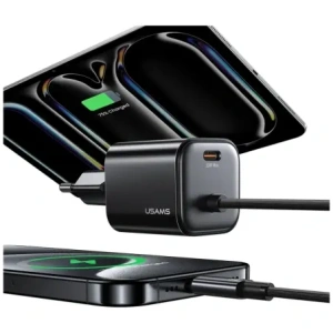 Buy USAMS JC Series CC264 30W GaN Mini Fast Charger 2xUSB-C black - USA1273 - {ean13} - Home Screen Store Europe