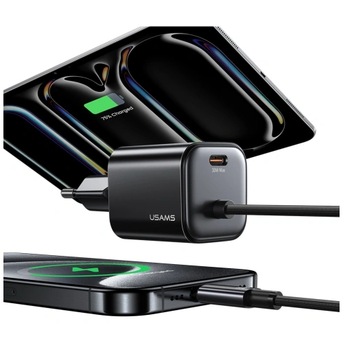 Kup Încărcător rapid mini USAMS JC Series CC264 30W GaN 2xUSB-C negru - USA1273 - {ean13} - Sklep Home Screen
