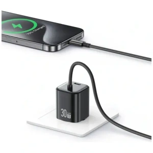 Buy USAMS JC Series CC264 30W GaN Mini Fast Charger 2xUSB-C black - USA1273 - {ean13} - Home Screen Store Europe