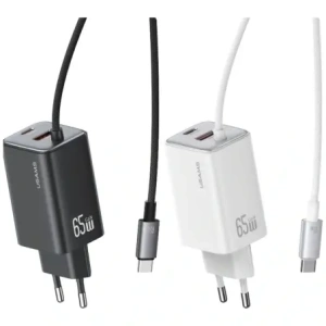 Buy USAMS JC Series CC266 65W GaN Fast Charger USB-A, 2xUSB-C white - USA1274 - {ean13} - Home Screen Store Europe
