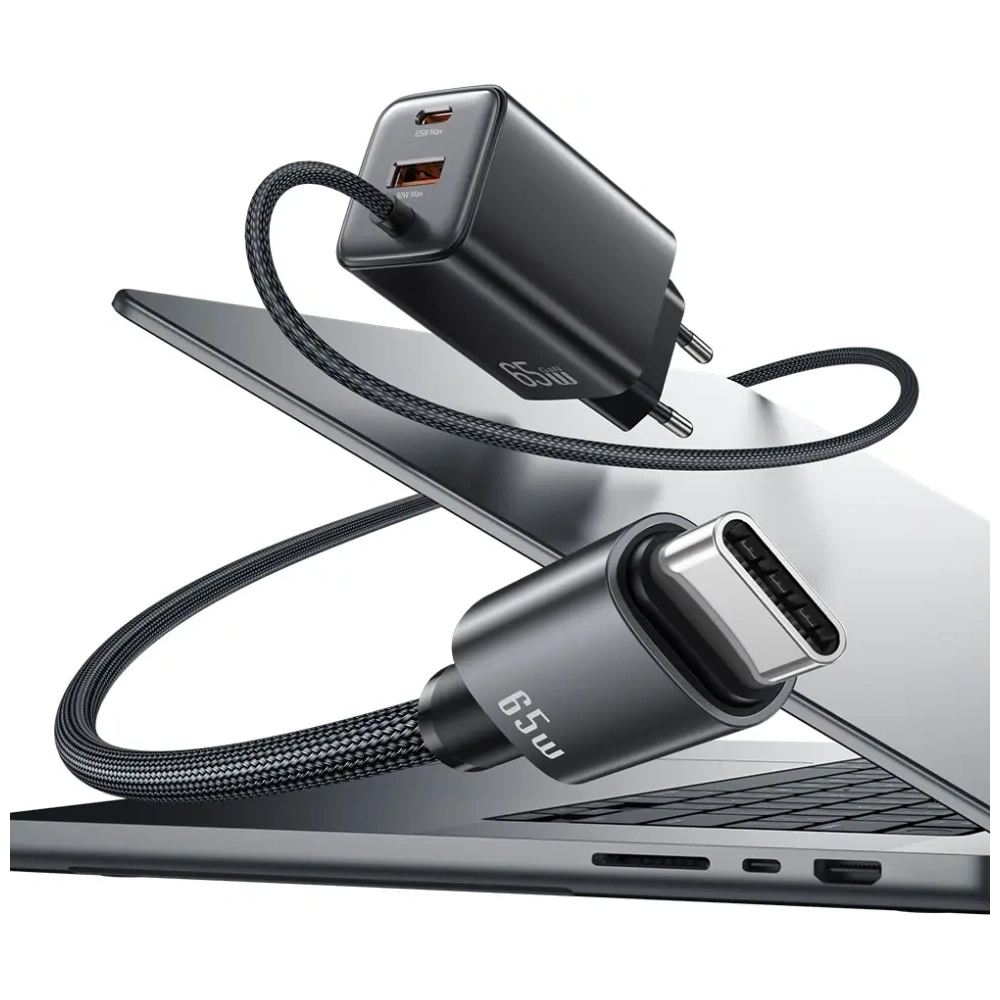 Ładowarka sieciowa USAMS JC Series CC266 65W GaN Fast Charger USB-A, 2xUSB-C biały