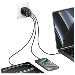 Buy USAMS JC Series CC266 65W GaN Fast Charger USB-A, 2xUSB-C white - USA1274 - {ean13} - Home Screen Store Europe