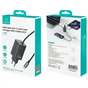 Buy USAMS JC Series CC266 65W GaN Fast Charger USB-A, 2xUSB-C white - USA1274 - {ean13} - Home Screen Store Europe