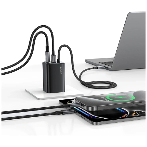Kup Încărcător rapid USAMS JC Series CC266 65W GaN USB-A, 2xUSB-C negru - USA1275 - {ean13} - Sklep Home Screen