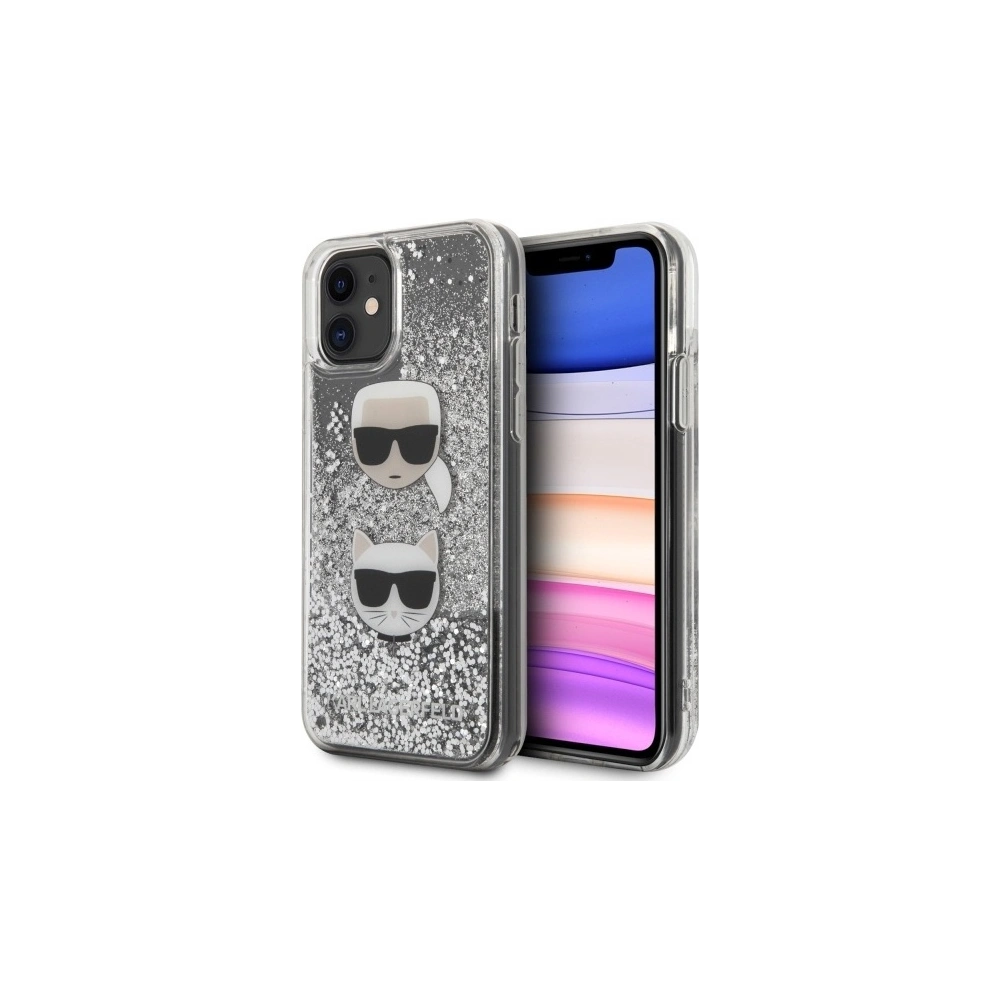 Etui Karl Lagerfeld KLHCN61KCGLSL Apple iPhone 11 hardcase srebrny/silver Glitter Karl&Choupette