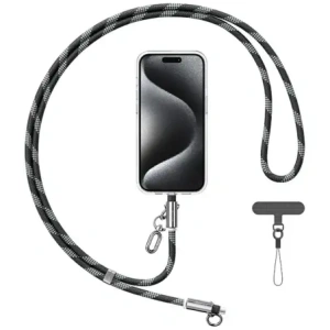 Buy USAMS SJ745 Phone lanyard with USB-C / USB-C charging cable 60W 1.2m black - USA1276 - {ean13} - Home Screen Store Europe