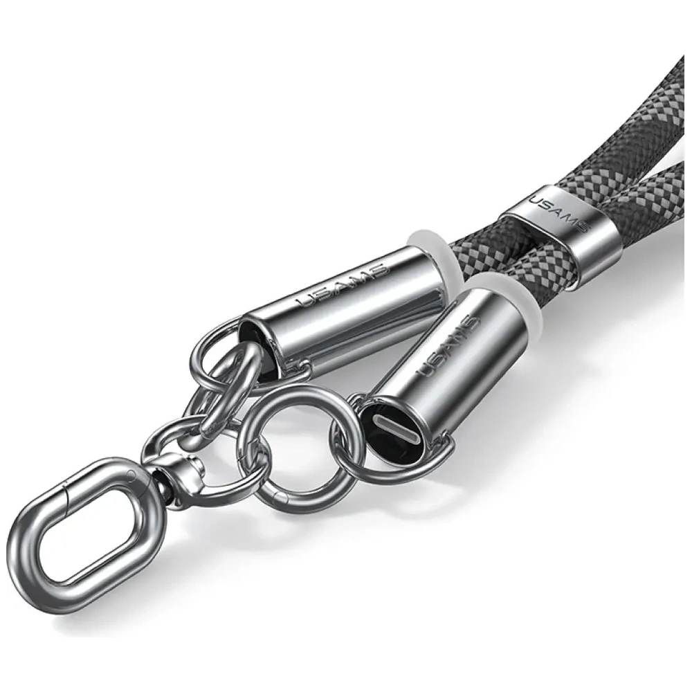 Smycz do telefonu z kablem do ładowania USB-C / USB-C USAMS SJ745 60W 1.2m czarny