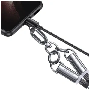 Buy USAMS SJ745 Phone lanyard with USB-C / USB-C charging cable 60W 1.2m black - USA1276 - {ean13} - Home Screen Store Europe