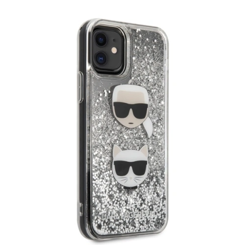 Kup Etui Karl Lagerfeld KLHCN61KCGLSL Apple iPhone 11 hardcase srebrny/silver Glitter Karl&Choupette - KLD296GLT - {ean13} - Sklep Home Screen