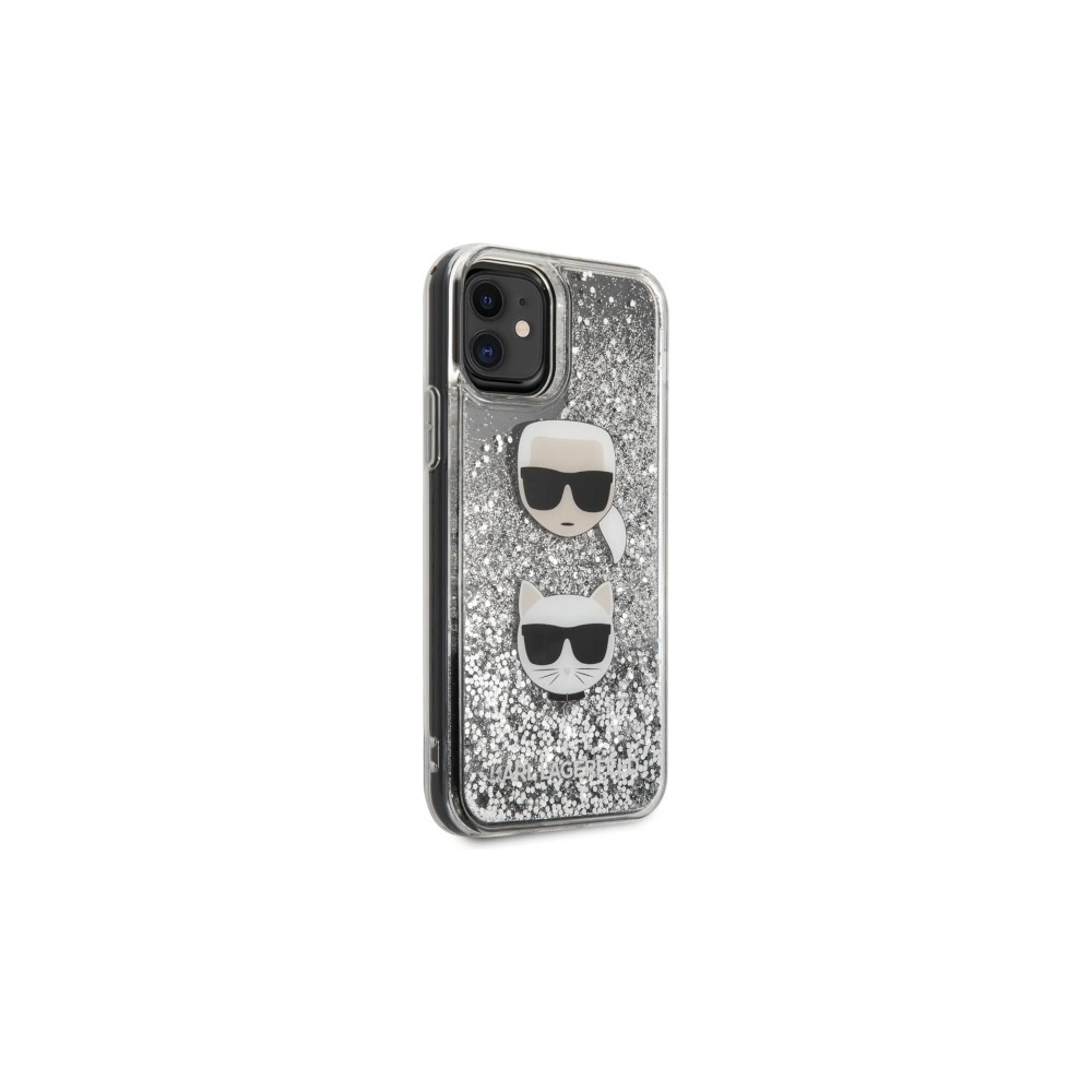 Etui Karl Lagerfeld KLHCN61KCGLSL Apple iPhone 11 hardcase srebrny/silver Glitter Karl&Choupette