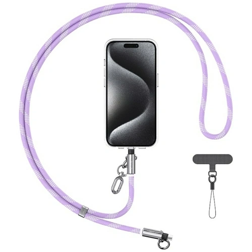 Kup USAMS SJ746 Telefonní šňůra s USB-C / Lightning nabíjecím kabelem 30W 1,2m fialová - USA1282 - {ean13} - Sklep Home Screen