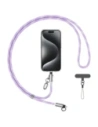 USAMS SJ746 Telefonní šňůra s USB-C / Lightning nabíjecím kabelem 30W 1,2m fialová