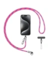 Smycz do telefonu z kablem do ładowania USB-C / Lightning USAMS SJ746 30W 1.2m różowy