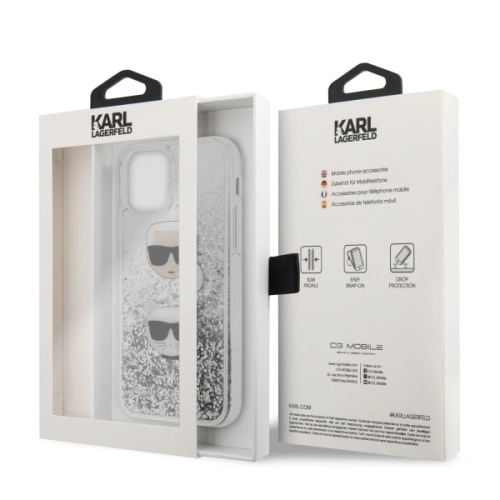 Kup Etui Karl Lagerfeld KLHCN61KCGLSL Apple iPhone 11 hardcase srebrny/silver Glitter Karl&Choupette - KLD296GLT - {ean13} - Sklep Home Screen