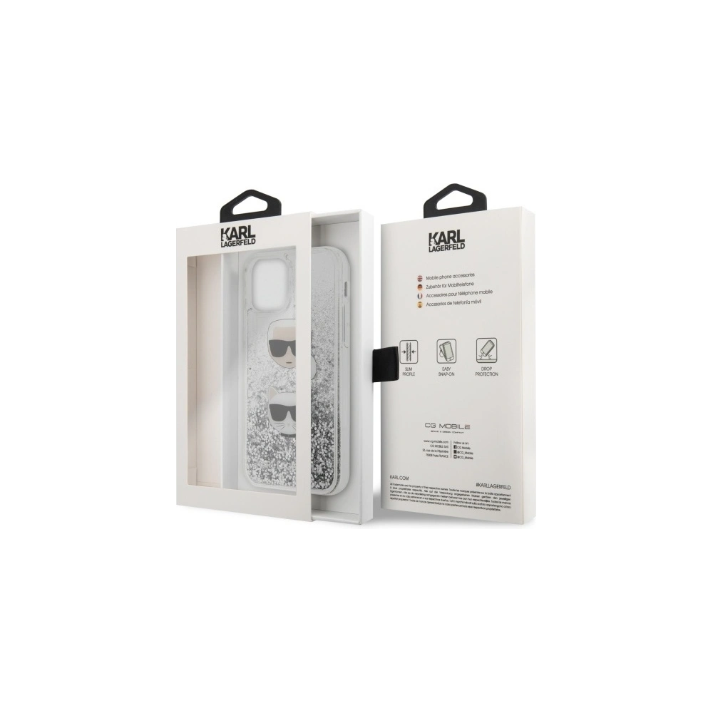 Etui Karl Lagerfeld KLHCN61KCGLSL Apple iPhone 11 hardcase srebrny/silver Glitter Karl&Choupette