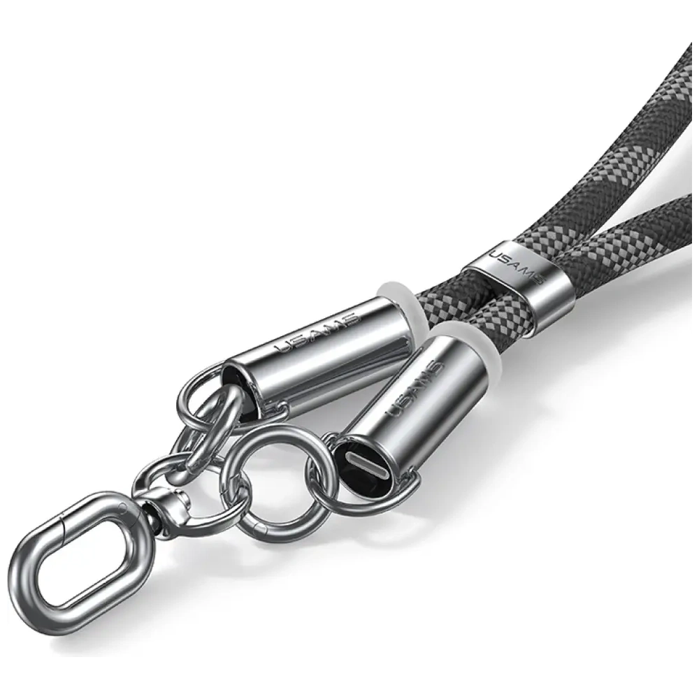 Smycz do telefonu z kablem do ładowania USB-C / Lightning USAMS SJ746 30W 1.2m różowy