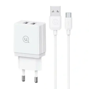 Kup USAMS Netzteil 2xUSB-A + Micro/USB-A Kabel Schnelles Laden weiß/weiße Serie HC HCXLTZ02 - USA1286 - {ean13} - Sklep Home Screen