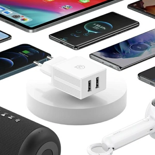 Kup USAMS Netzteil 2xUSB-A + Micro/USB-A Kabel Schnelles Laden weiß/weiße Serie HC HCXLTZ02 - USA1286 - {ean13} - Sklep Home Screen