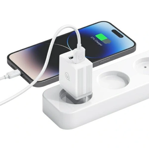 Kup USAMS Netzteil 2xUSB-A + Micro/USB-A Kabel Schnelles Laden weiß/weiße Serie HC HCXLTZ02 - USA1286 - {ean13} - Sklep Home Screen