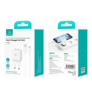 Kup USAMS Netzteil 2xUSB-A + Micro/USB-A Kabel Schnelles Laden weiß/weiße Serie HC HCXLTZ02 - USA1286 - {ean13} - Sklep Home Screen