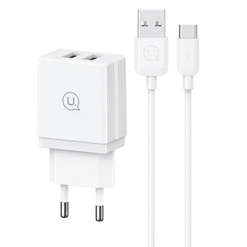 Kup USAMS Netzladegerät 2xUSB-A + USB-C/USB-A Schnelllade-Kabel weiß/white series HC HCXLTZ03 - USA1287 - {ean13} - Sklep Home Screen