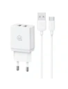 Kup USAMS Netzladegerät 2xUSB-A + USB-C/USB-A Schnelllade-Kabel weiß/white series HC HCXLTZ03 - USA1287 - {ean13} - Sklep Home Screen