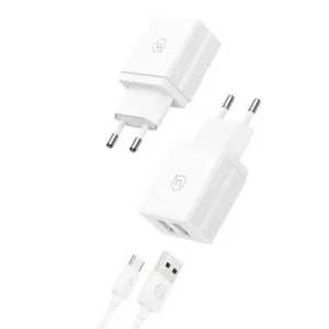 Kup USAMS Netzladegerät 2xUSB-A + USB-C/USB-A Schnelllade-Kabel weiß/white series HC HCXLTZ03 - USA1287 - {ean13} - Sklep Home Screen