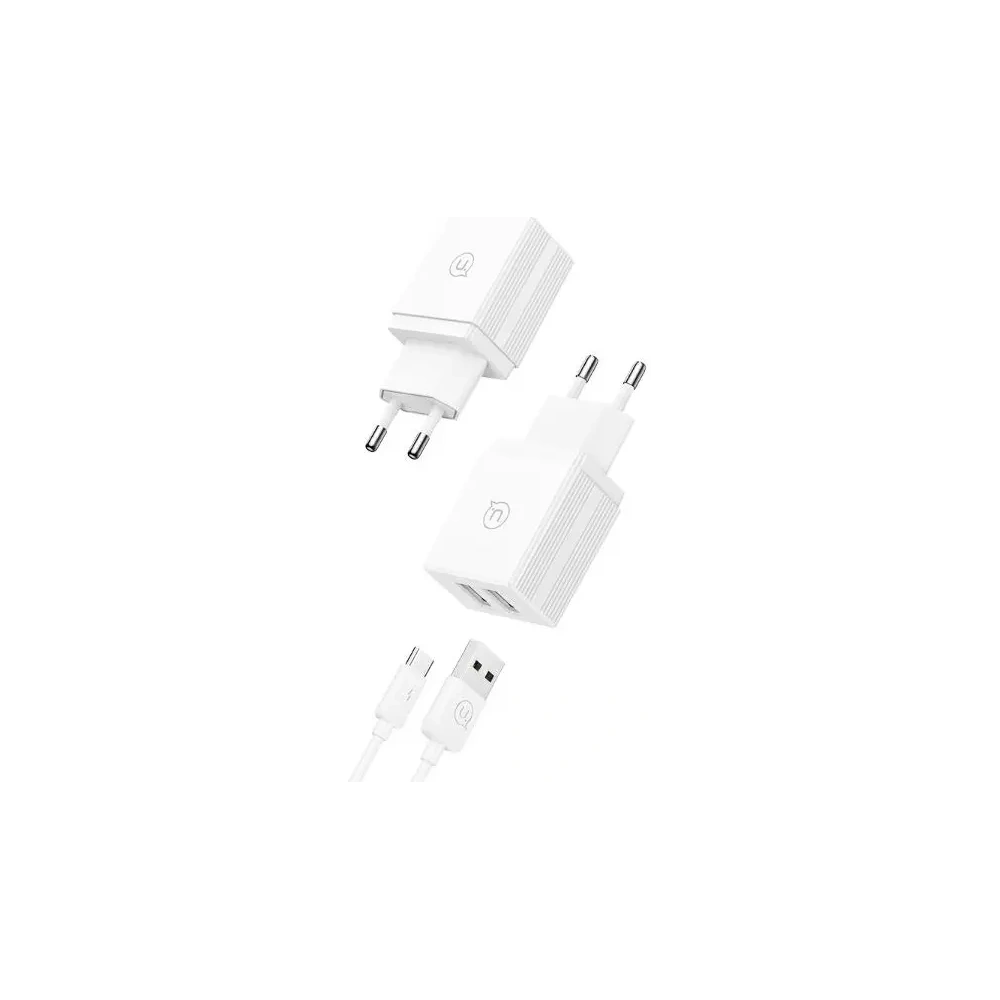Ładowarka Sieciowa USAMS 2xUSB-A + kabel USB-C/USB-A Fast Charging biała HC HCXLTZ03