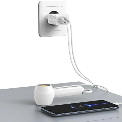 Kup USAMS Netzladegerät 2xUSB-A + USB-C/USB-A Schnelllade-Kabel weiß/white series HC HCXLTZ03 - USA1287 - {ean13} - Sklep Home Screen