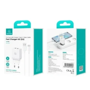 Kup USAMS Netzladegerät 2xUSB-A + USB-C/USB-A Schnelllade-Kabel weiß/white series HC HCXLTZ03 - USA1287 - {ean13} - Sklep Home Screen