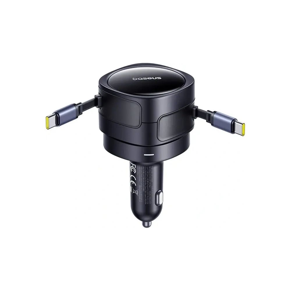 Ładowarka samochodowa Baseus Enjoyment Max z kablami 2xUSB-C 60W Czarny