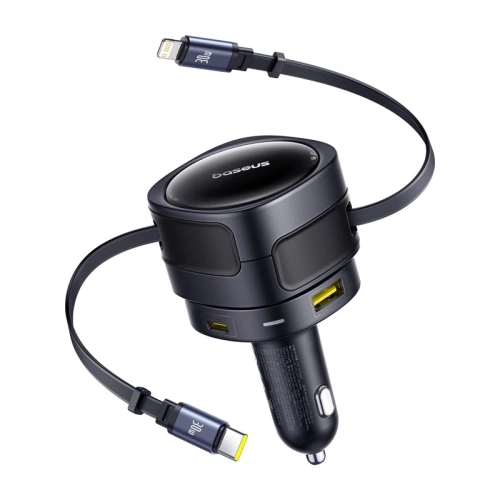 Kup Încărcător auto Baseus Enjoyment Max USB-A, USB-C cu cabluri USB-C, Lightning 90W Negru - BSU8970 - {ean13} - Sklep Home Screen