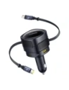 Încărcător auto Baseus Enjoyment Max USB-A, USB-C cu cabluri USB-C, Lightning 90W Negru