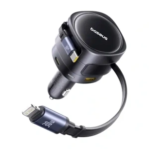 Buy Baseus Enjoyment Max Car Charger USB-A, USB-C with USB-C, Lightning Cables 90W Black - BSU8970 - {ean13} - Home Screen Store Europe