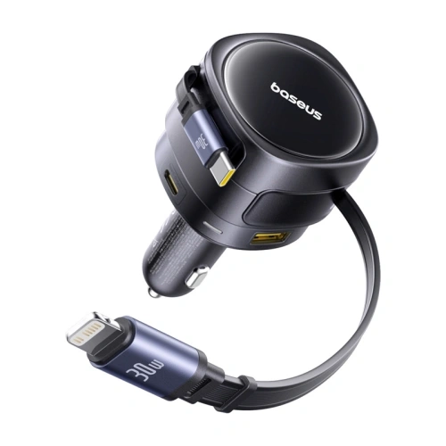 Kup Încărcător auto Baseus Enjoyment Max USB-A, USB-C cu cabluri USB-C, Lightning 90W Negru - BSU8970 - {ean13} - Sklep Home Screen