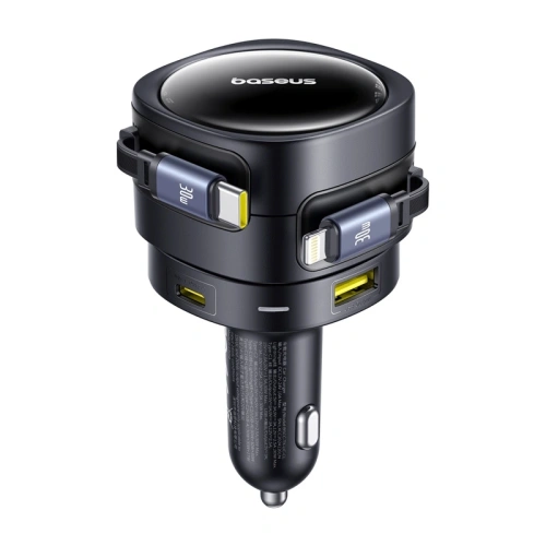 Kup Încărcător auto Baseus Enjoyment Max USB-A, USB-C cu cabluri USB-C, Lightning 90W Negru - BSU8970 - {ean13} - Sklep Home Screen