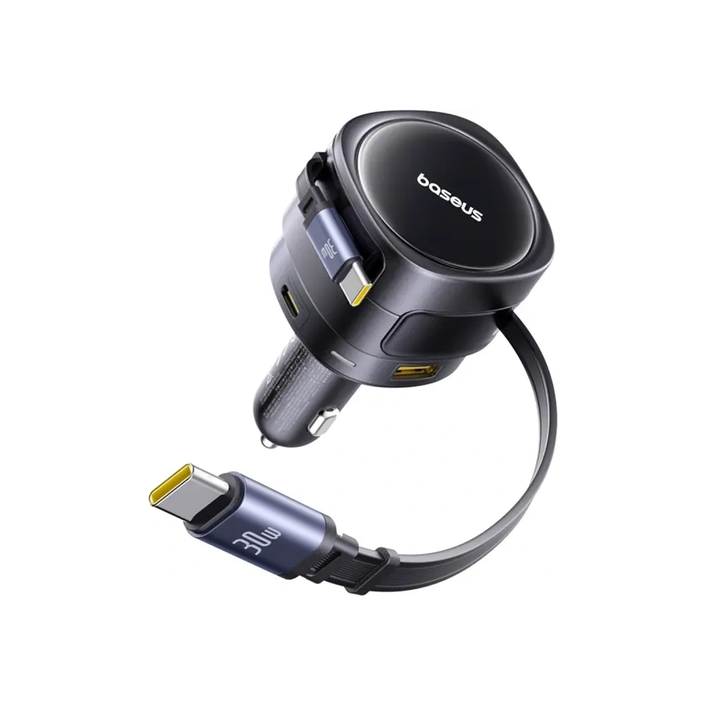 Ładowarka samochodowa Baseus Enjoyment Max USB-A, USB-C z kablami 2xUSB-C 90W Czarny