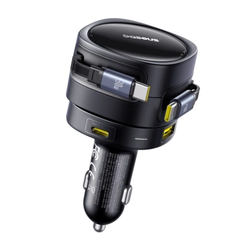 Kup Baseus Enjoyment Max Autós Töltő USB-A, USB-C 2xUSB-C Kábellel 90W Fekete - BSU8971 - {ean13} - Sklep Home Screen