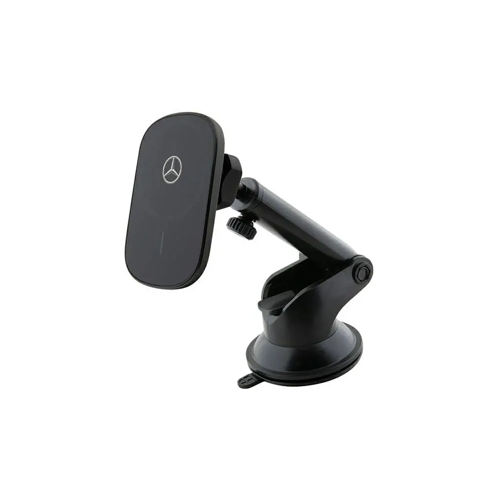 Uchwyt samochodowy do kartki / na szybę z ładowarką bezprzewodową Mercedes MEWCCGSLK 15W Silver Stars MagSafe czarny